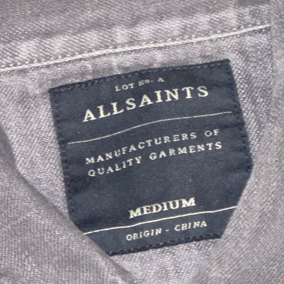 ALLSAINTS women’s setsu gray wash denim jean trucker jacket size medium - Picture 5 of 6